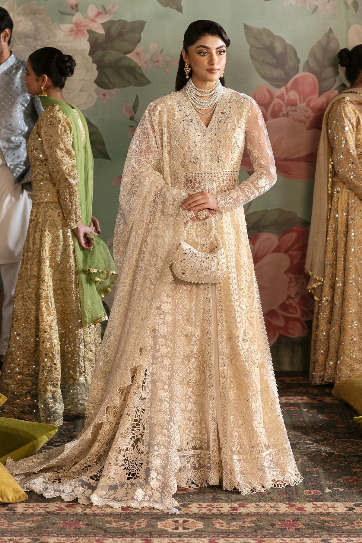 Imrozia Premium | Jashan Bridal Collection | SB-35 Parnoor L Ivory Net