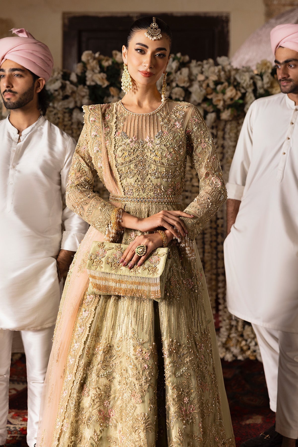 Imrozia Premium | Jashan Bridal Collection | SB-39 Rekhta XL Tea Green Net