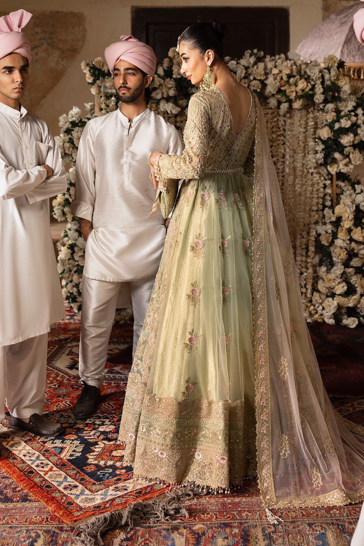 Imrozia Premium | Jashan Bridal Collection | SB-39 Rekhta S Tea Green Net