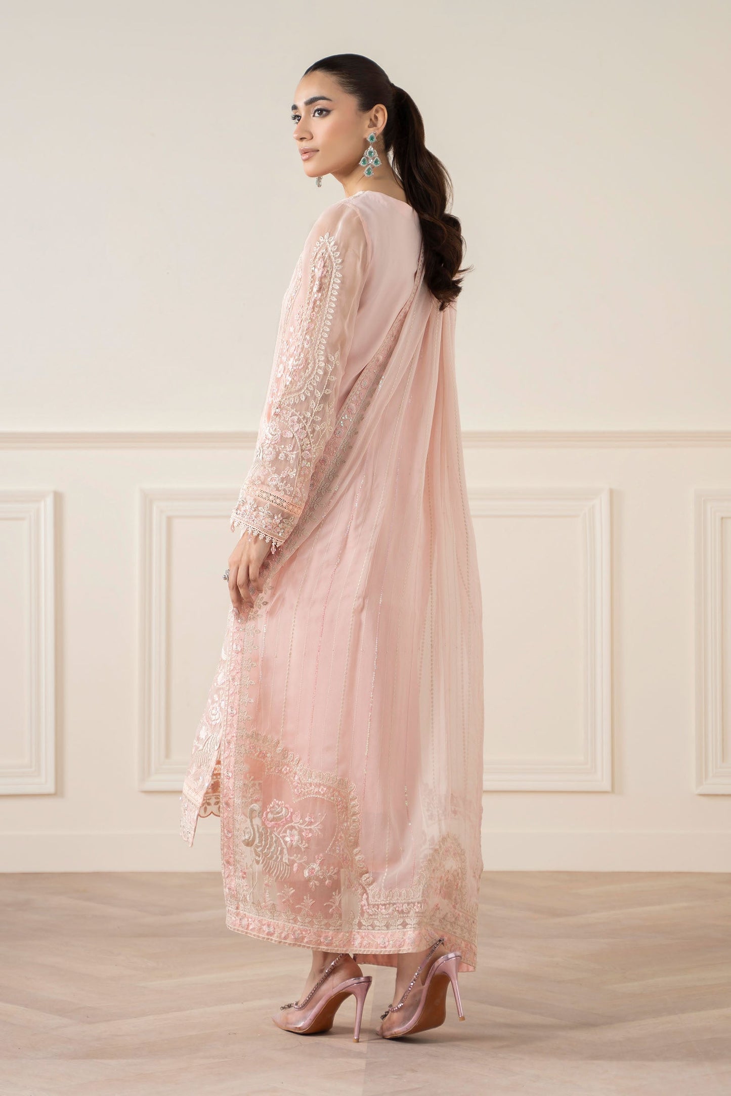 Maria B | Pre Fall Dresses | 3 Piece Embroidered Chiffon Suit OO - Pakistani Designer Dress - by Maria B - Type : Ladies Clothes - 100% Original at Saira Sultan
