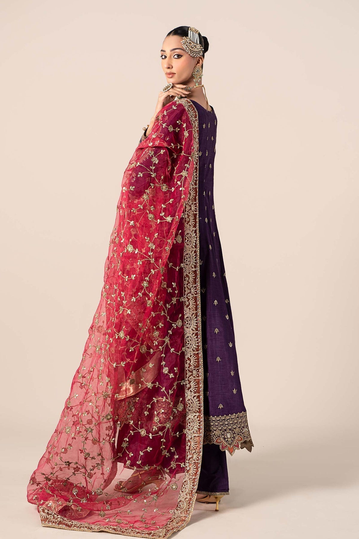 Maria B | Formal Wears | SF-EF25-02 S Plum Raw Silk