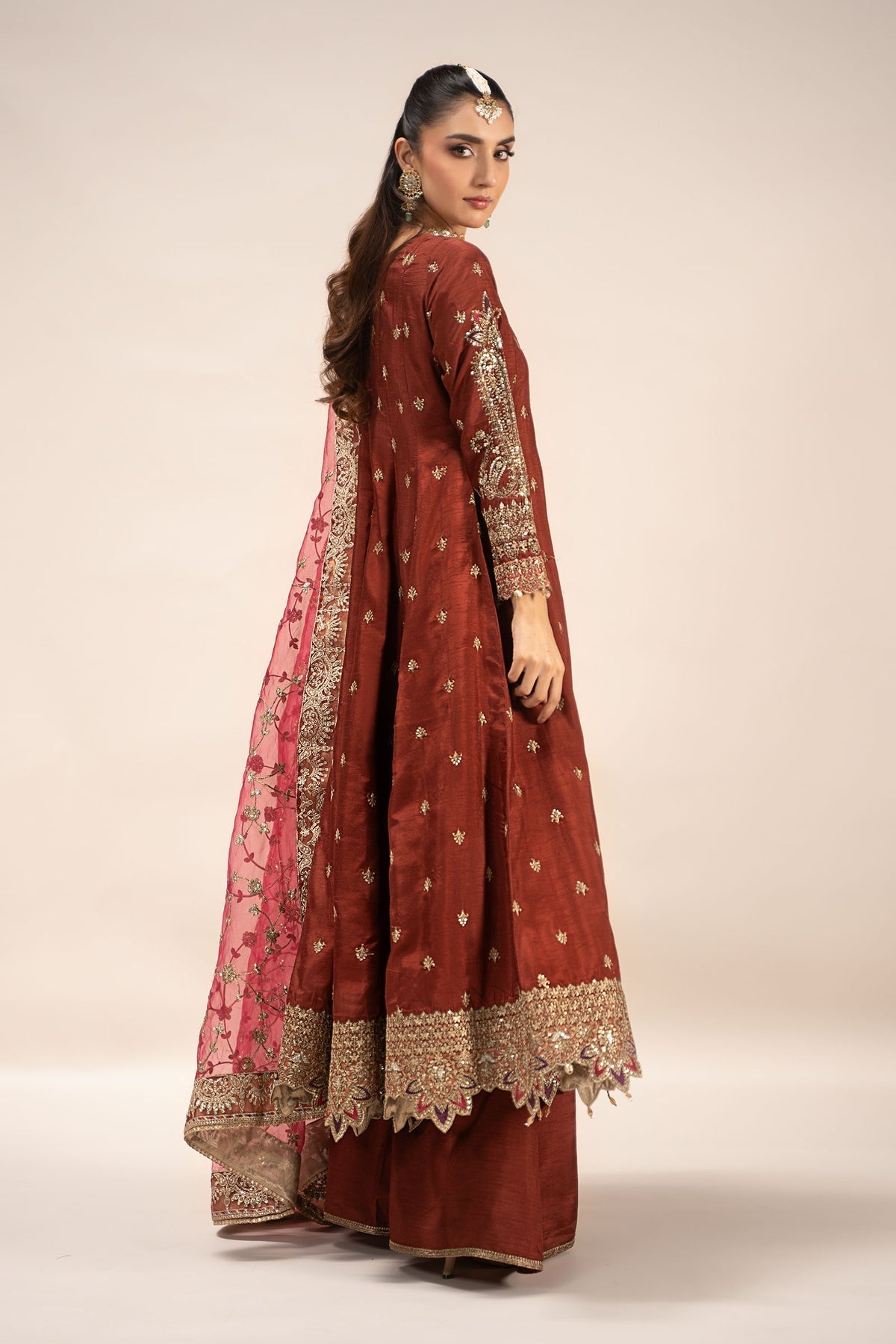 Maria B | Formal Wears | SF-EF25-02 S Red Raw Silk