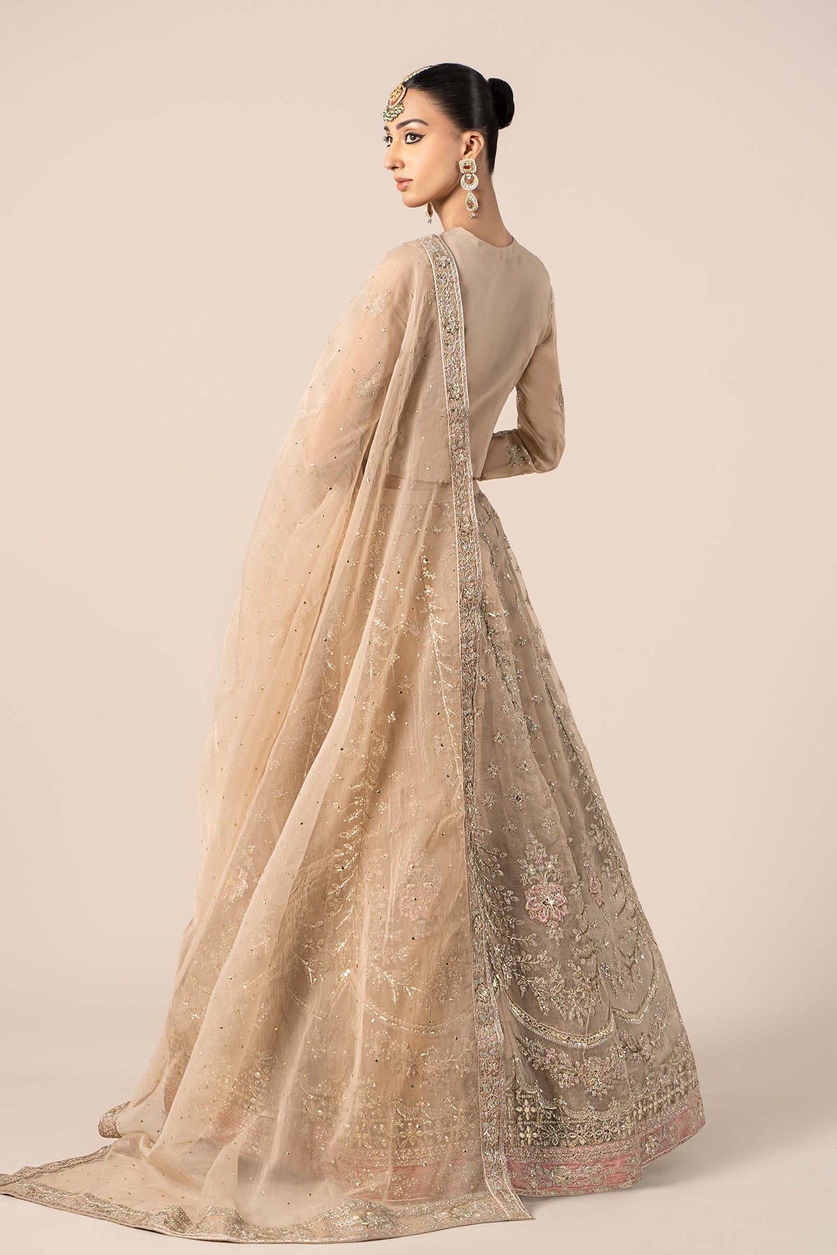 Maria B | Formal Wears | SF-EF25-55 S Beige Organza
