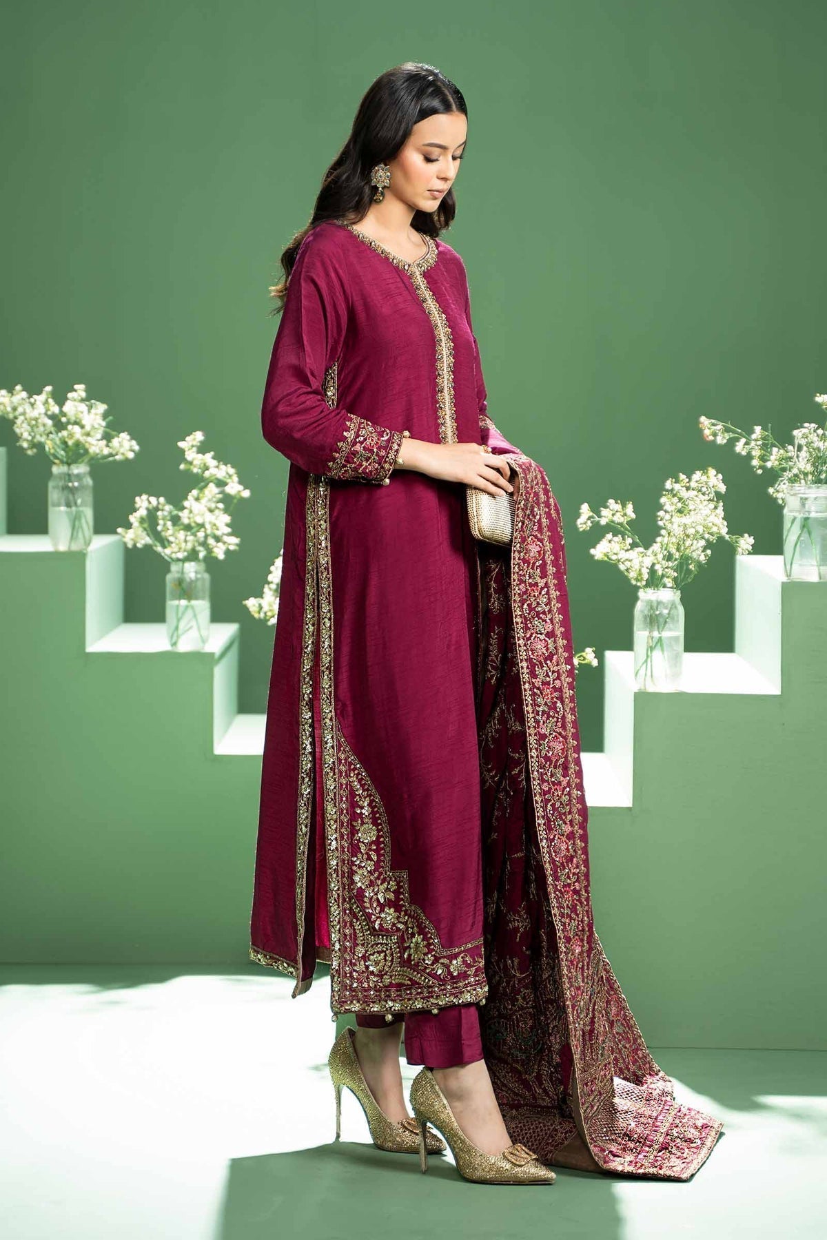 Maria b | Formal Wears | SF-W24-20 - Pakistani Designer Dress - by Maria B | Type: Formal - 100% Original at Saira Sultan