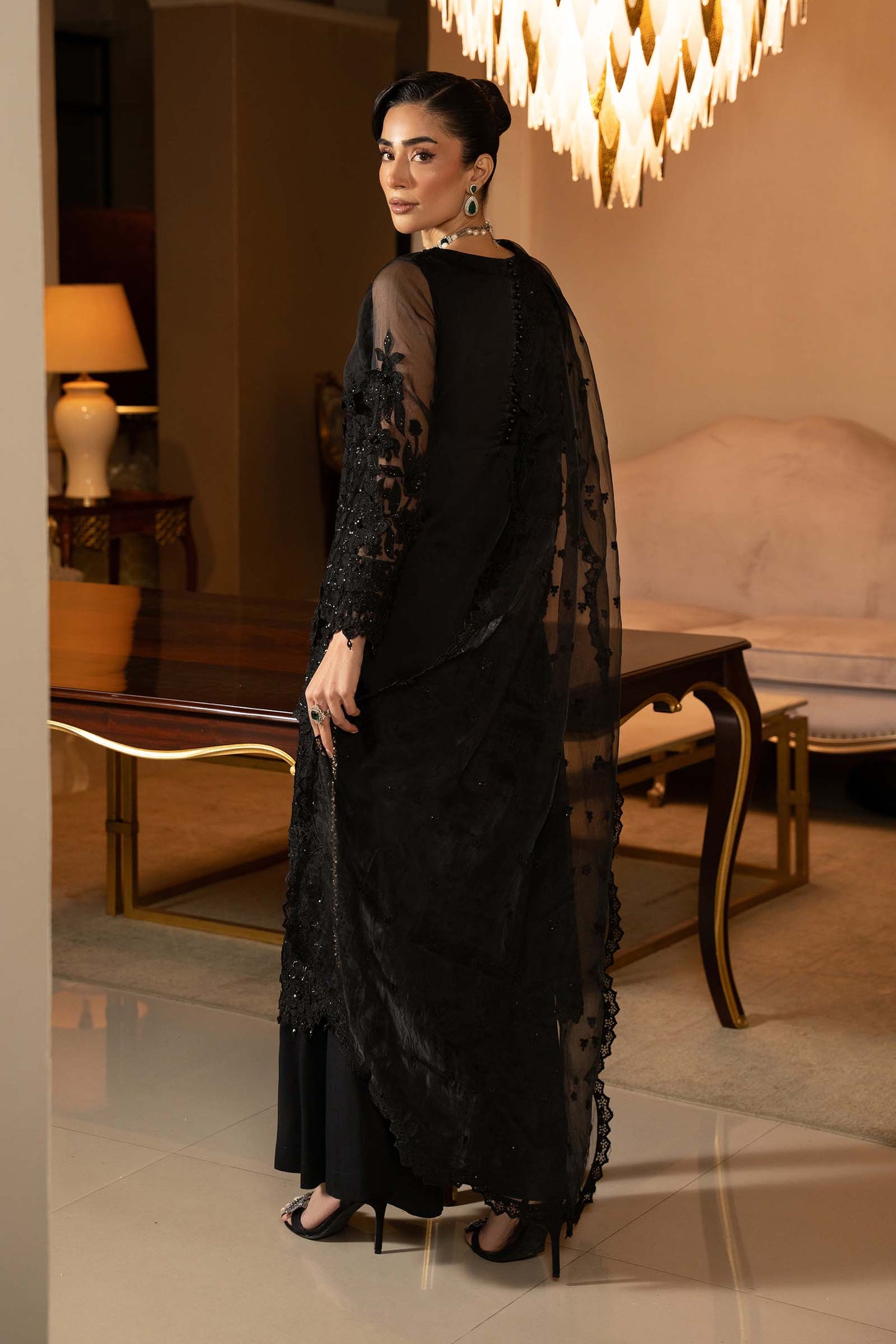 Maria B | Formal Wears | SF-EF25-04 S Black Organza