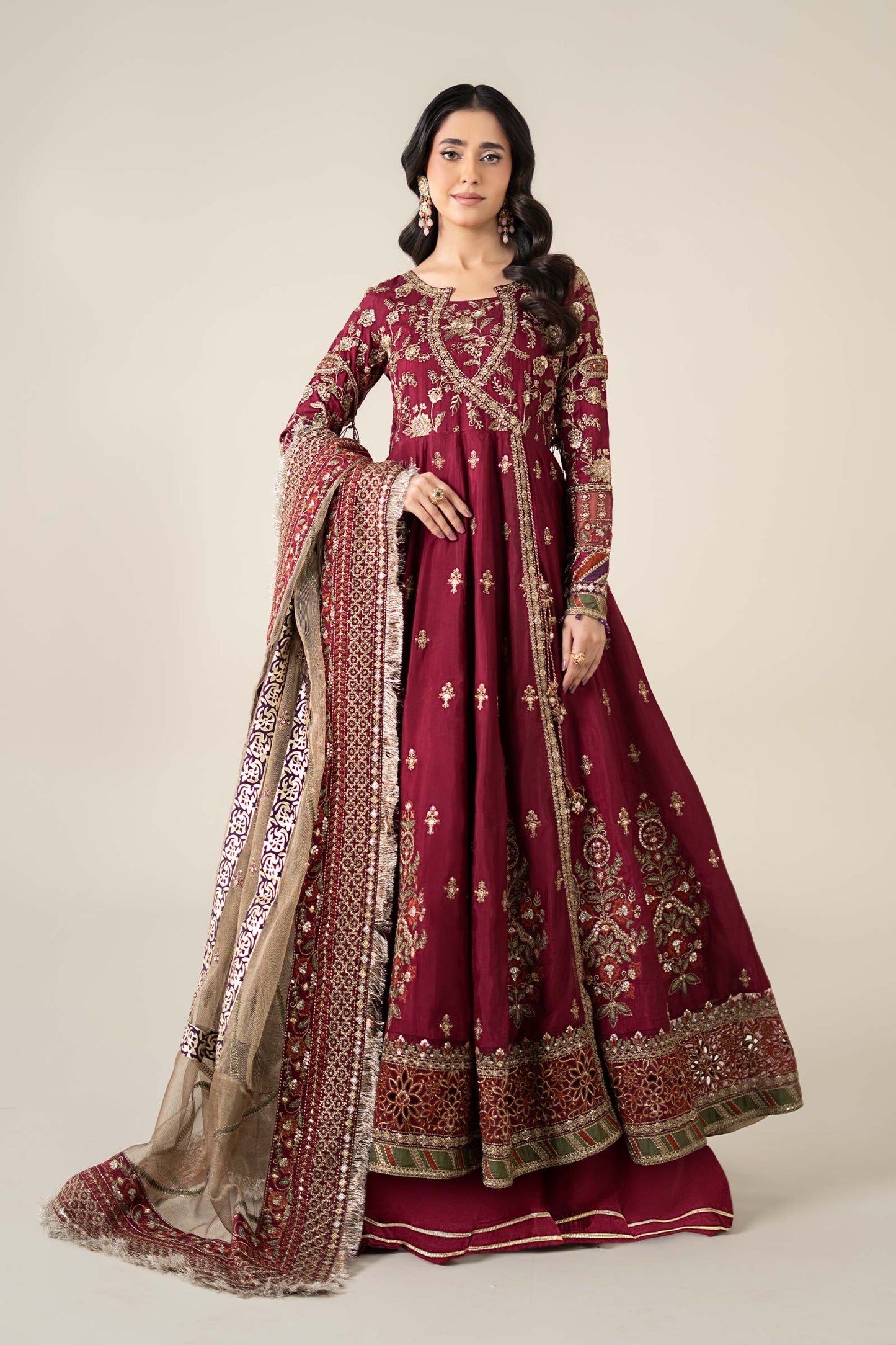 Maria B | Formal Wears | SF-EF25-27 XS Magenta Raw Silk