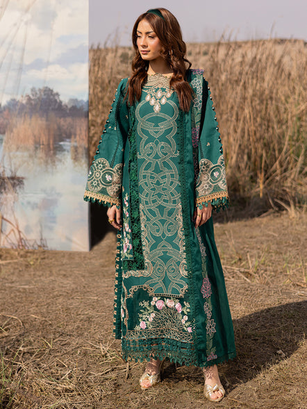 Parishay | Shangrila Summer Edit 25 | SHG - 03 XS Teal Green Lawn
