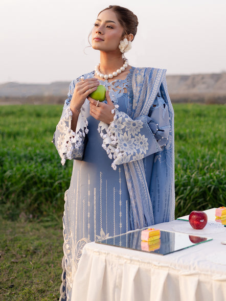 Parishay | Shangrila Summer Edit 25 | SHG - 10 Custom Size Blue Gray Lawn