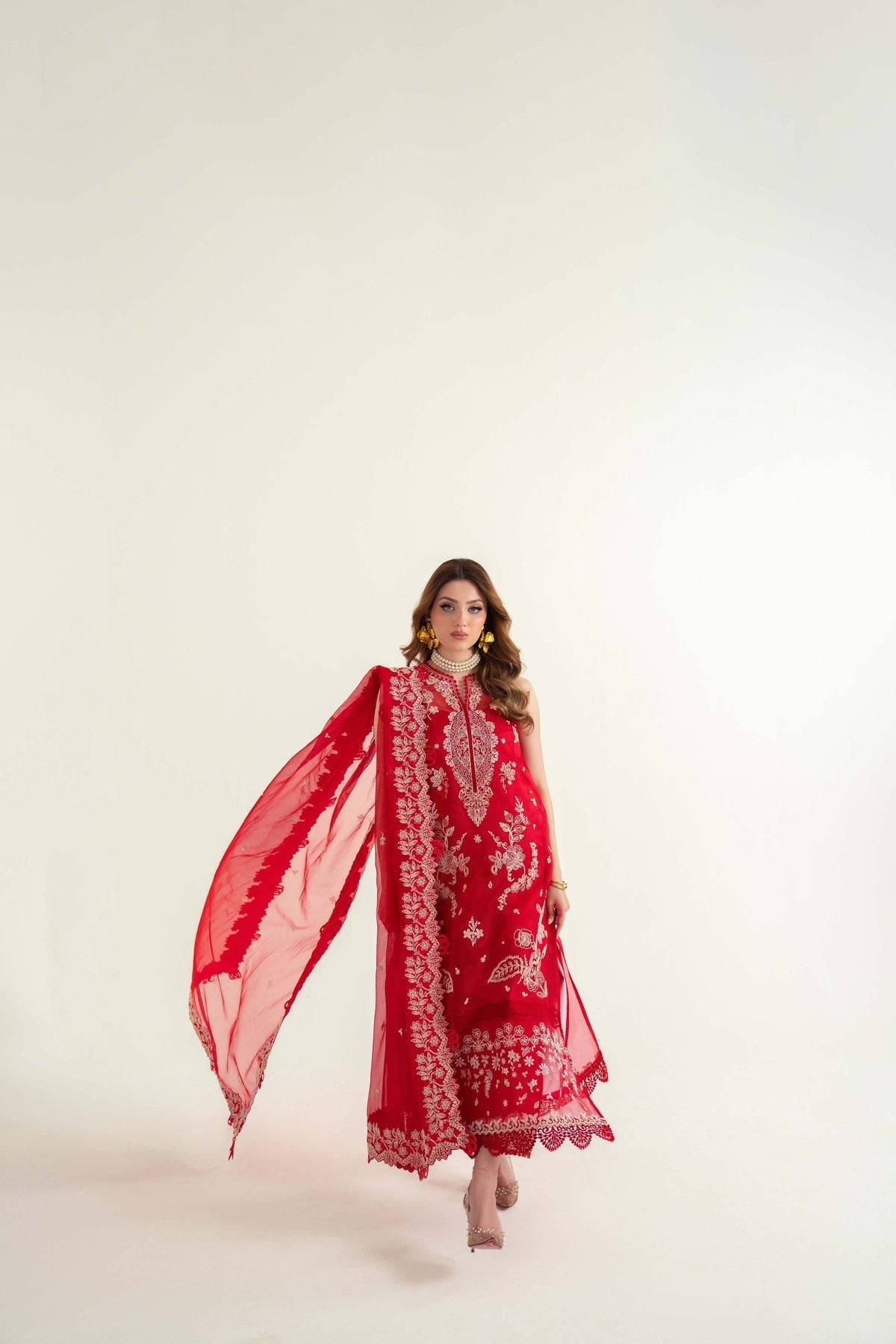 Sable Vogue | Luxury Lawn 25 | SL-02-25-V2 Custom Size Red Lawn