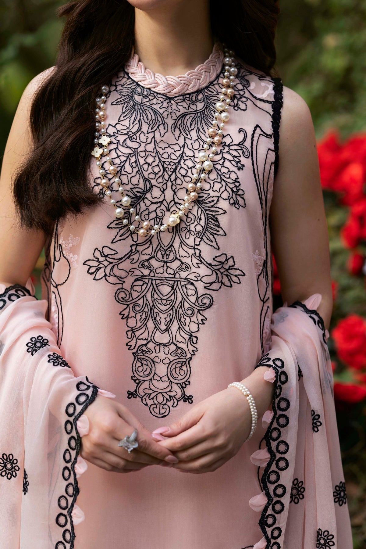Sable Vogue | Luxury Formal 25 | SL-08-25-V1 M Peach Pink Net