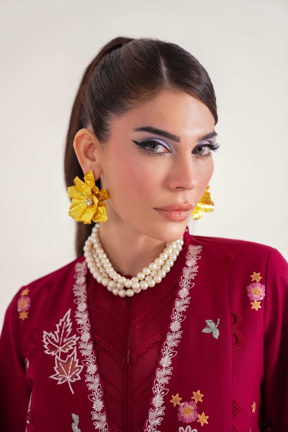 Sable Vogue | Luxury Lawn 25 | SL-08-25-V2 Custom Size Haute Red Lawn