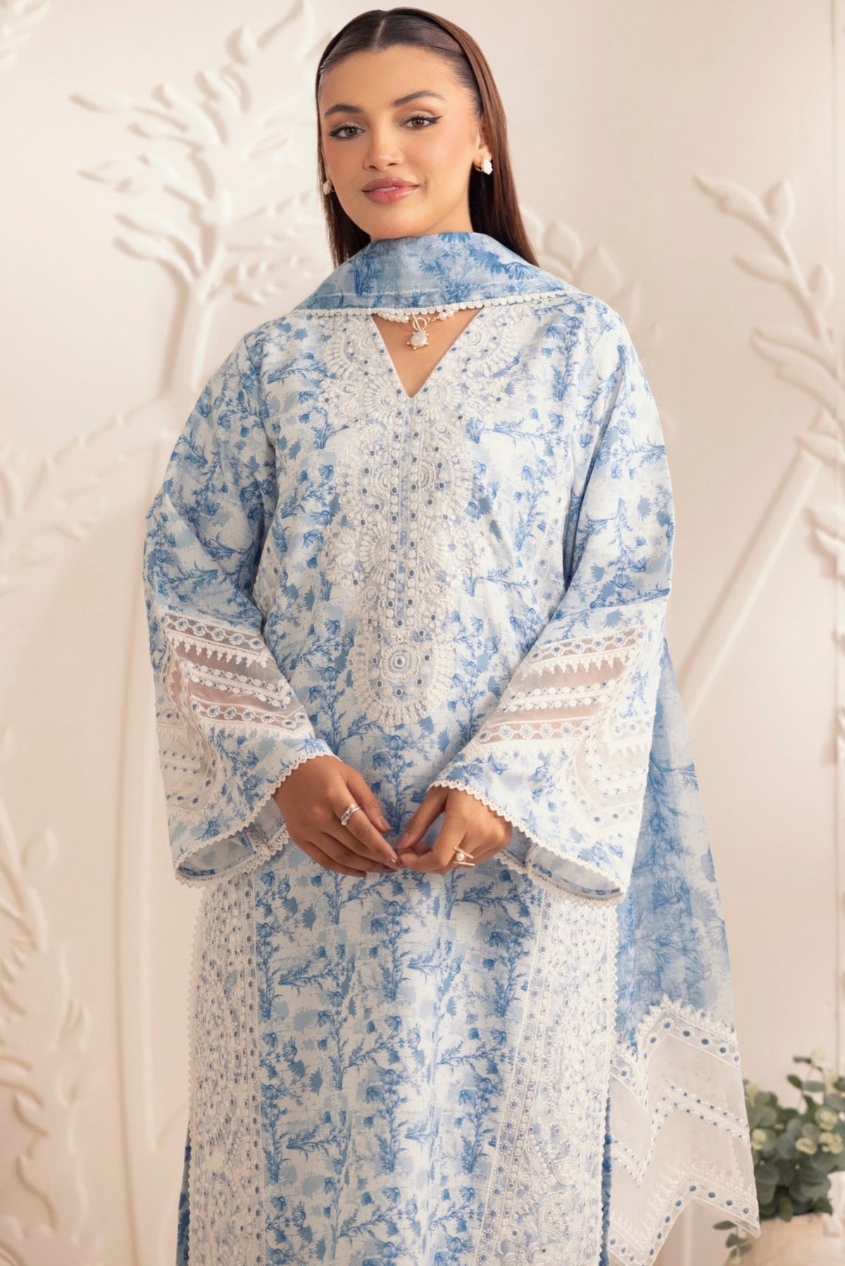 Mohagni | Tulip 25 | SPL-02 XL Light Blue Silk lawn