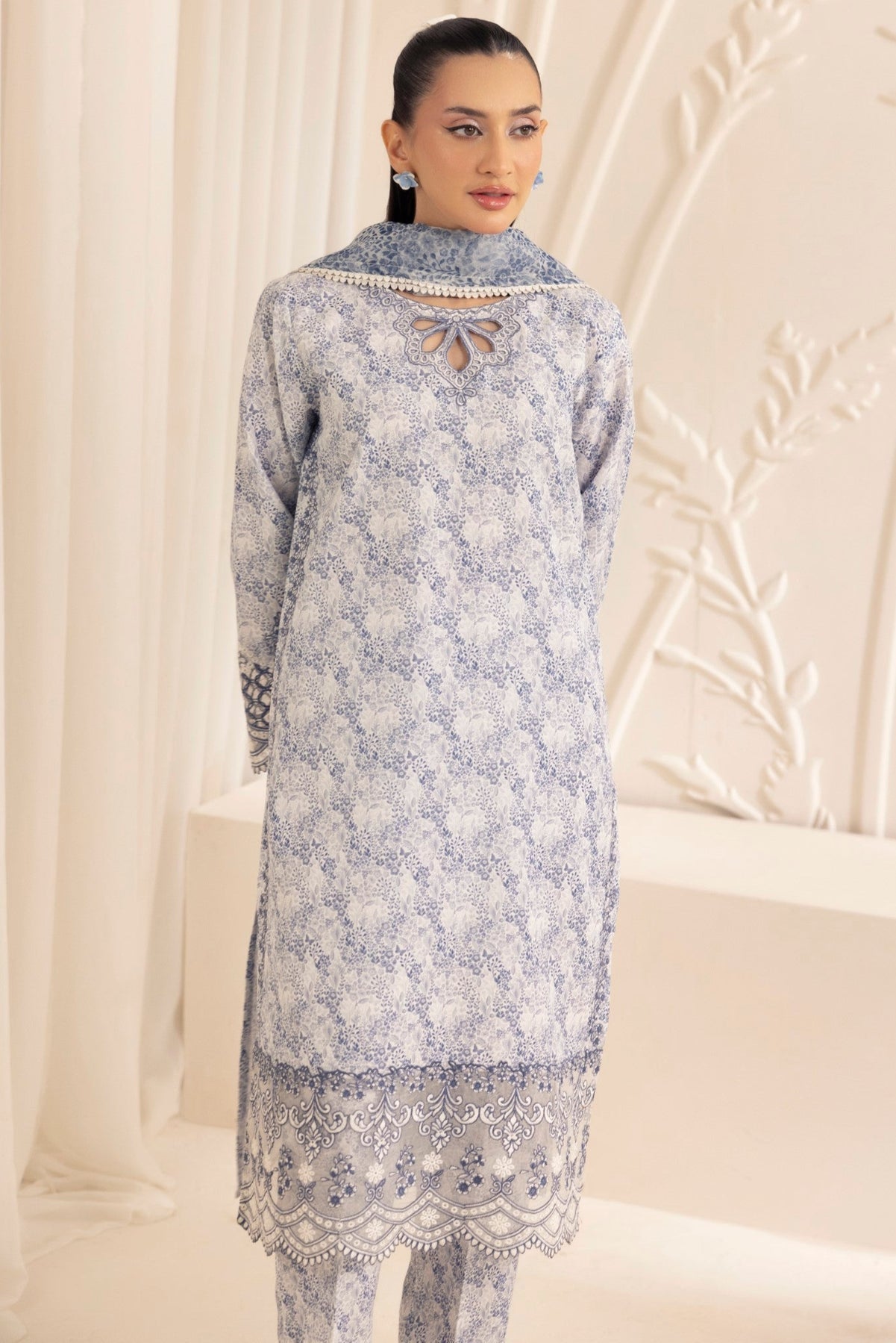 Mohagni | Tulip 25 | SPL-03 XS White Silk lawn