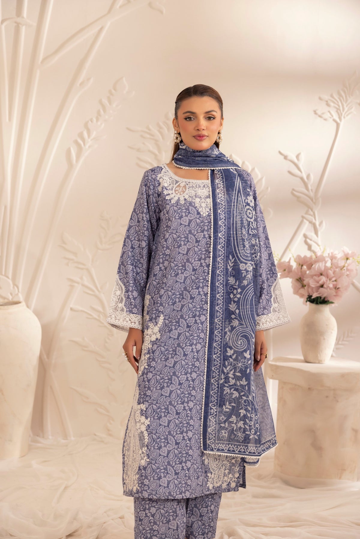 Mohagni | Tulip 25 | SPL-08 L Dark Lavender Silk lawn