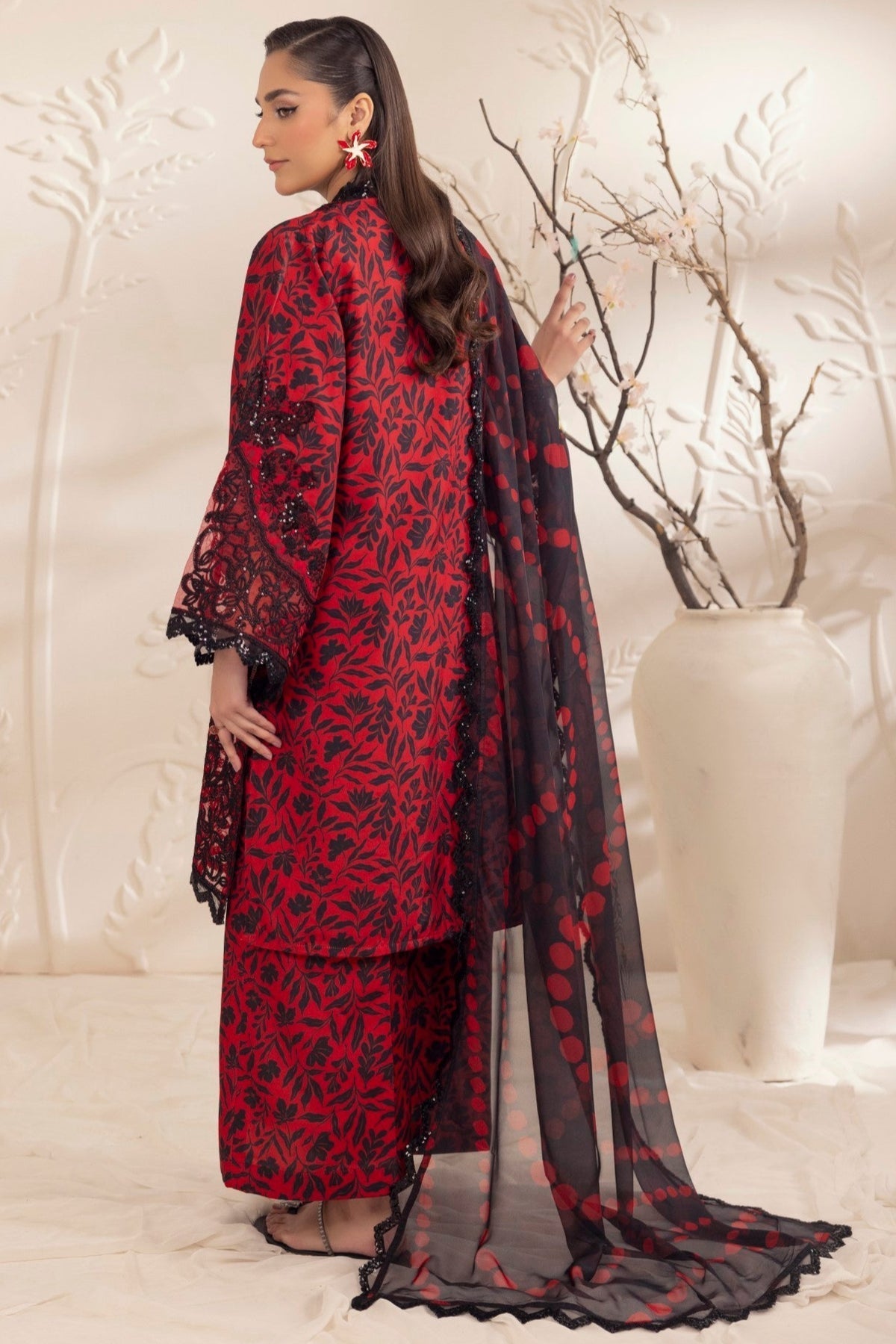 Mohagni | Tulip 25 | SPL-13 S Haute Red Silk lawn