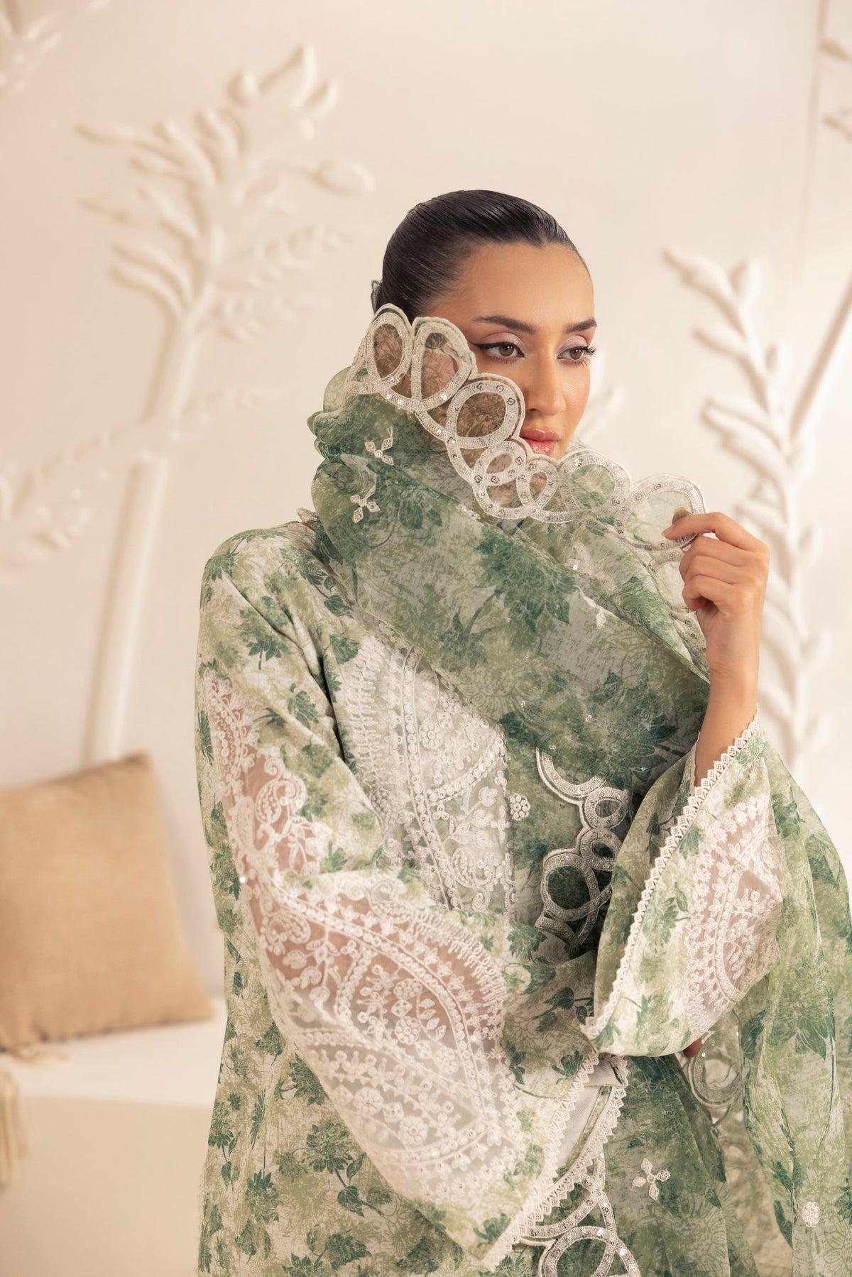 Mohagni | Tulip 25 | SPL-05 L Mint Silk lawn