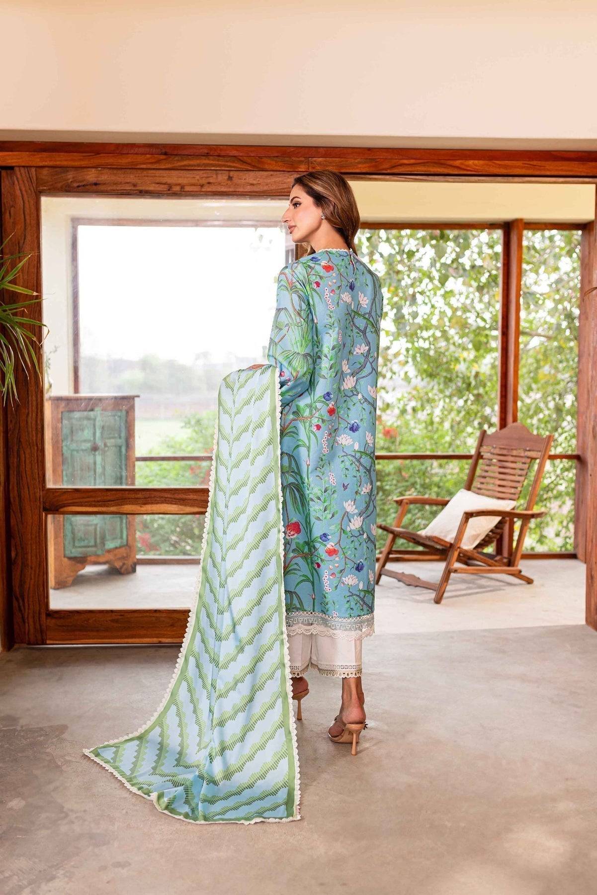 Sable Vogue | Shiree Lawn 24 | Flower Of Paradise - Pakistani Designer Dress - by Sable Vogue | Type: Luxury - 100% Original at Saira Sultan
