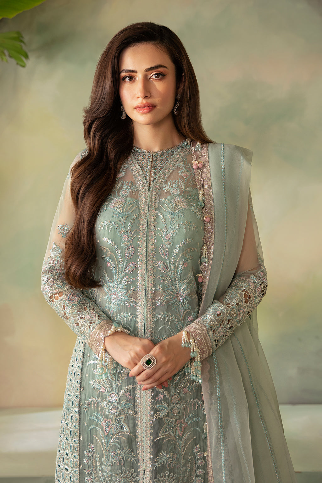 Saad Shaikh | Elana Wedding Formals | IRIS M Ice Blue Organza