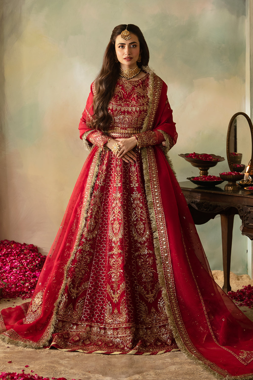 Saad Shaikh | Elana Wedding Formals | Cerise XS Red Organza