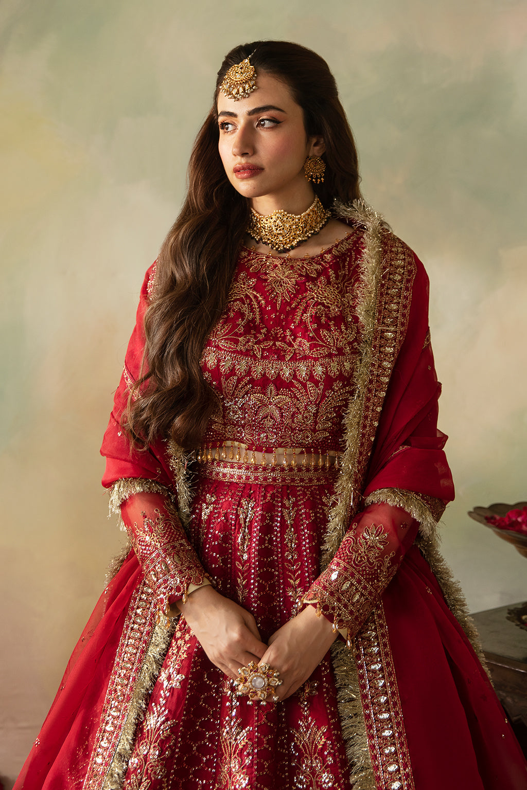 Saad Shaikh | Elana Wedding Formals | Cerise M Red Organza