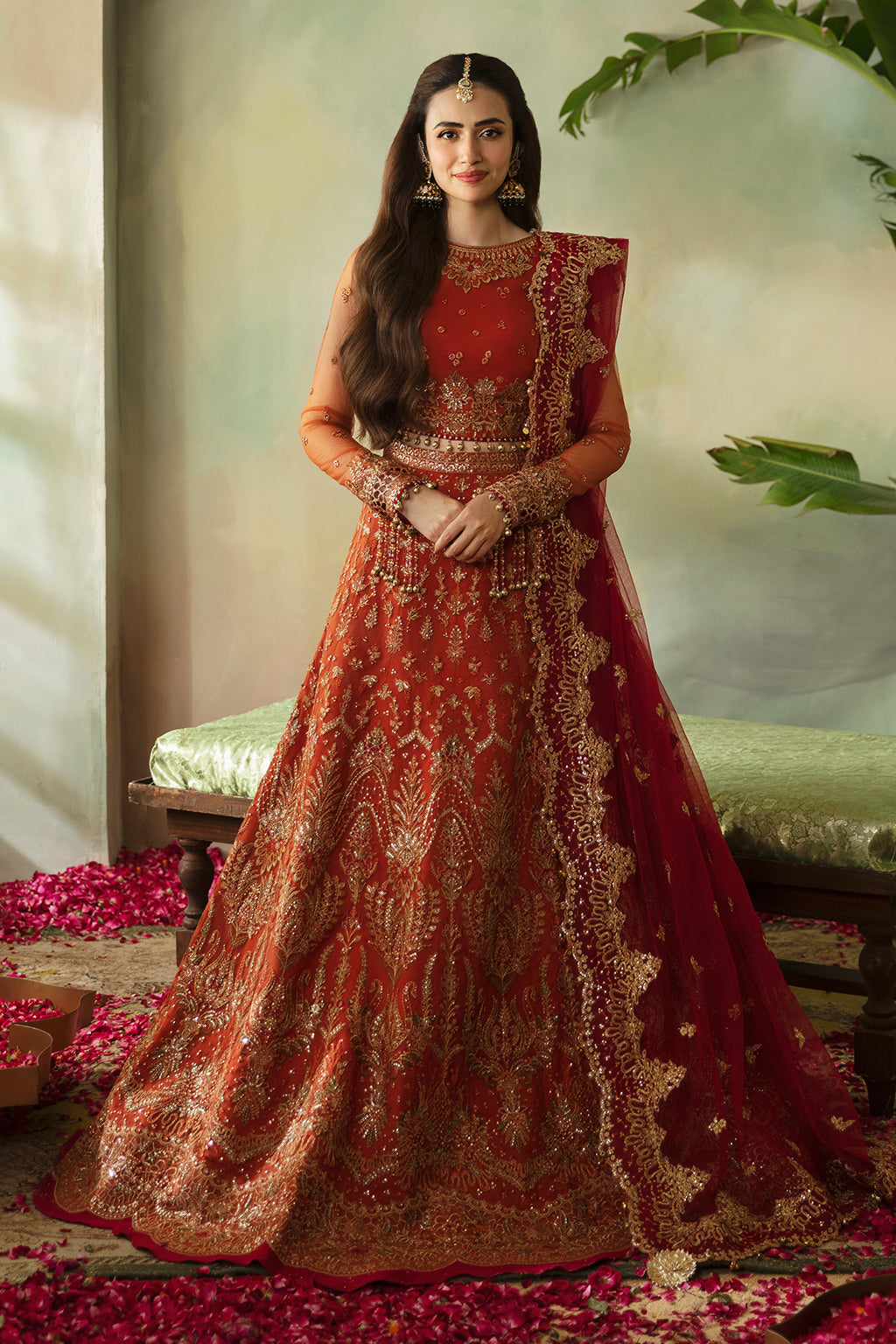 Saad Shaikh | Elana Wedding Formals |Raniya XS Rust Net