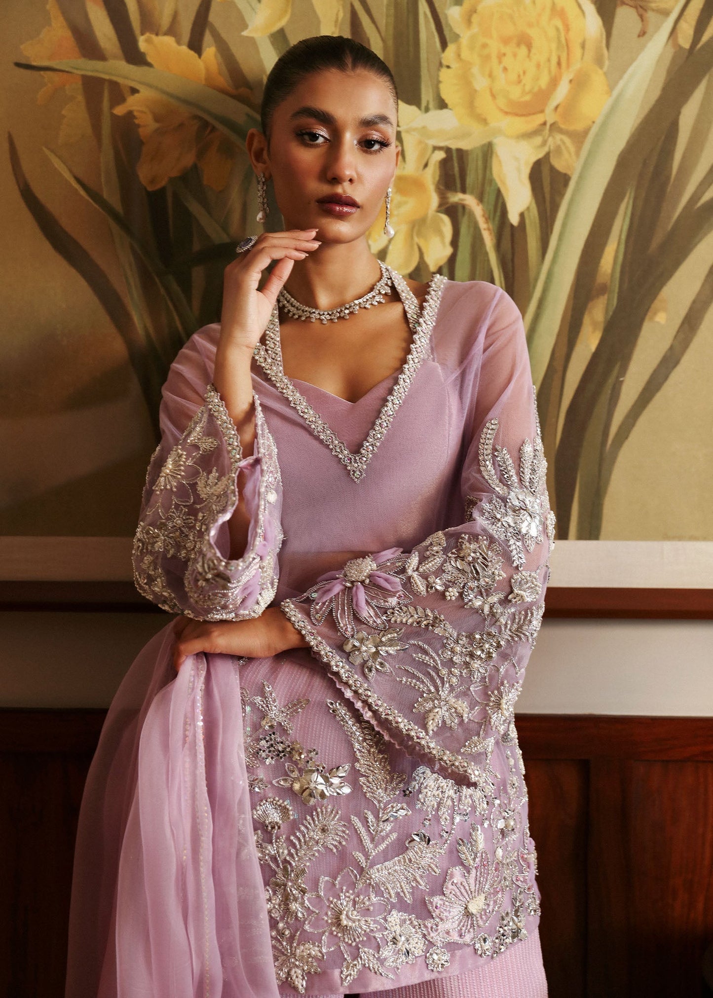 Sadaf Fawad Khan | Late Checkout at the Fred | Purple Charm M Light Lavender Net