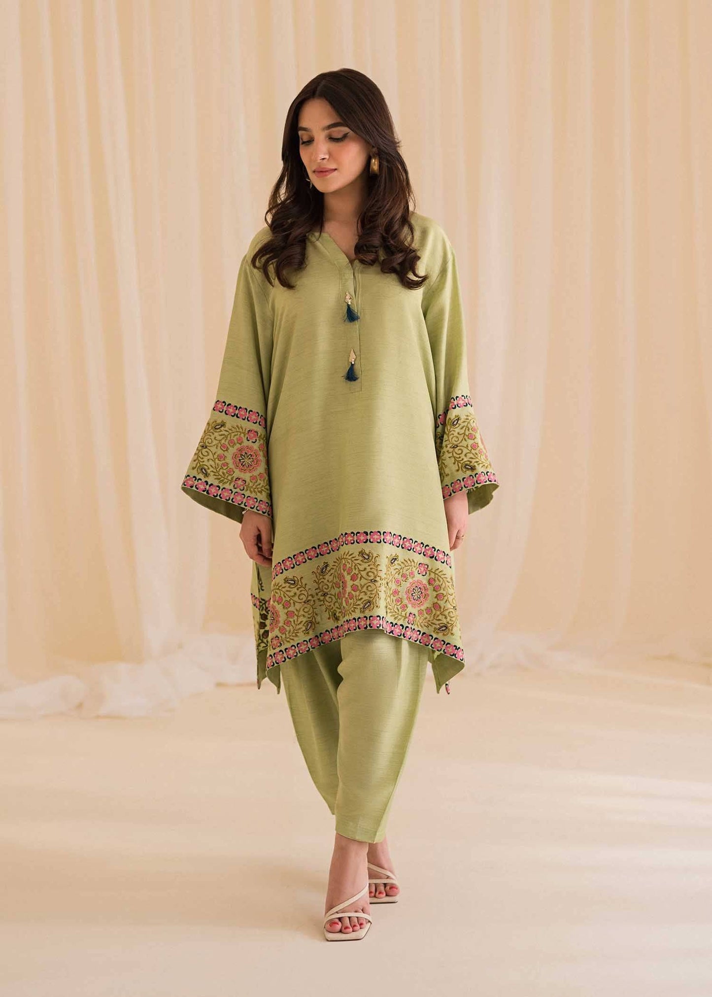 Sadaf Fawad Khan | Lyla Festive Pret | Moss - Pakistani Designer Dress - by Sadaf Fawad Khan | Type: Formal - 100% Original at Saira Sultan