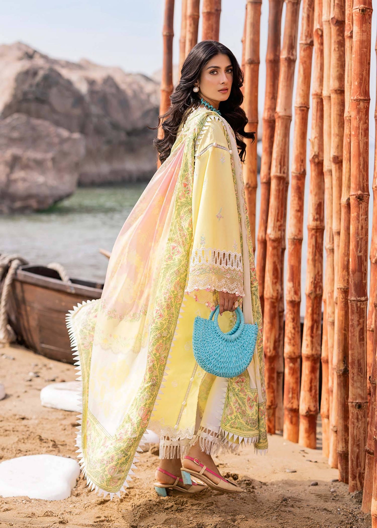 Sadaf Fawad Khan | Siraa Luxury Lawn 24| Amani (A) - Pakistani Designer Dress - by Sadaf Fawad Khan | Type: Luxury - 100% Original at Saira Sultan