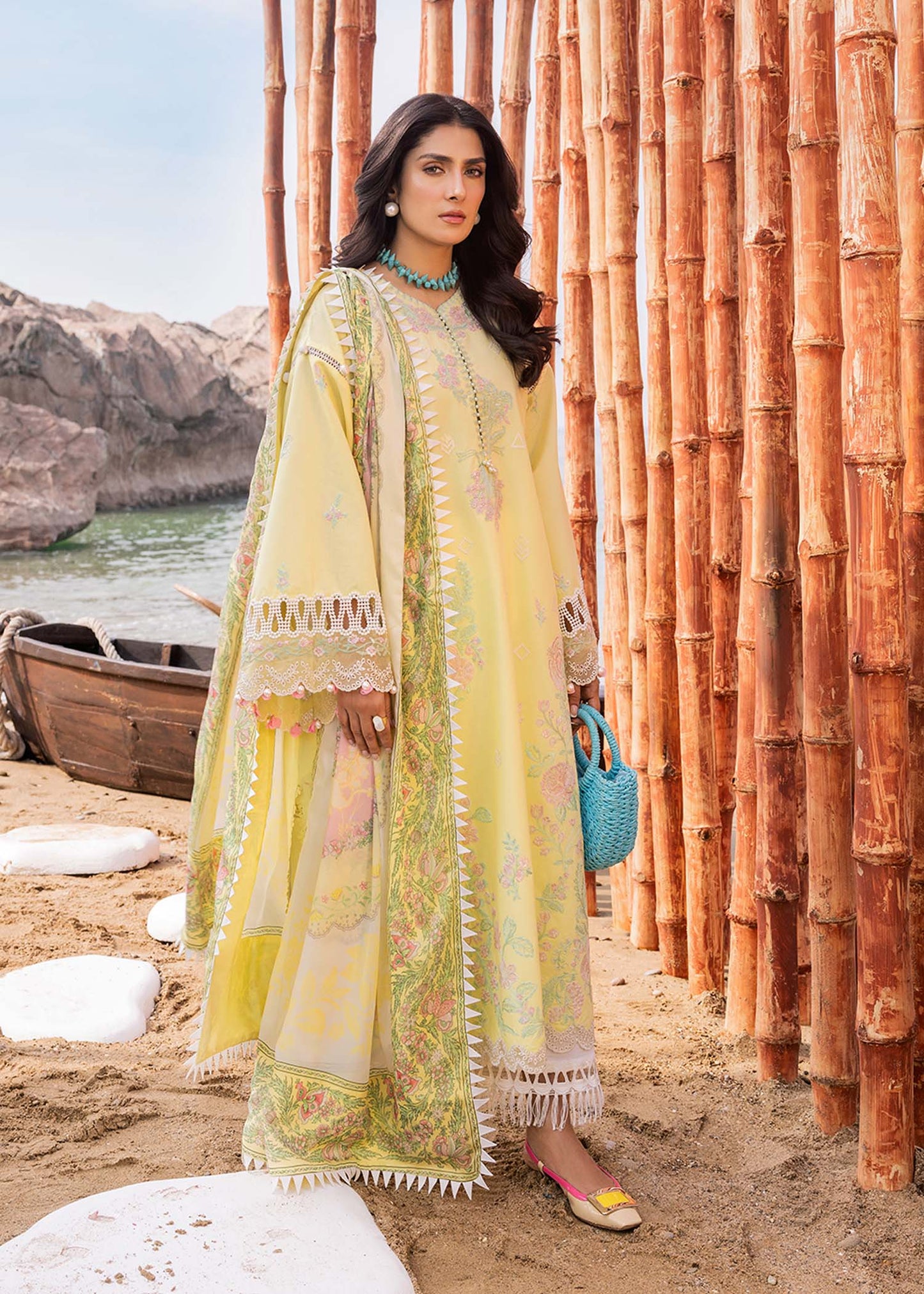 Sadaf Fawad Khan | Siraa Luxury Lawn 24| Amani (A) - Pakistani Designer Dress - by Sadaf Fawad Khan | Type: Luxury - 100% Original at Saira Sultan