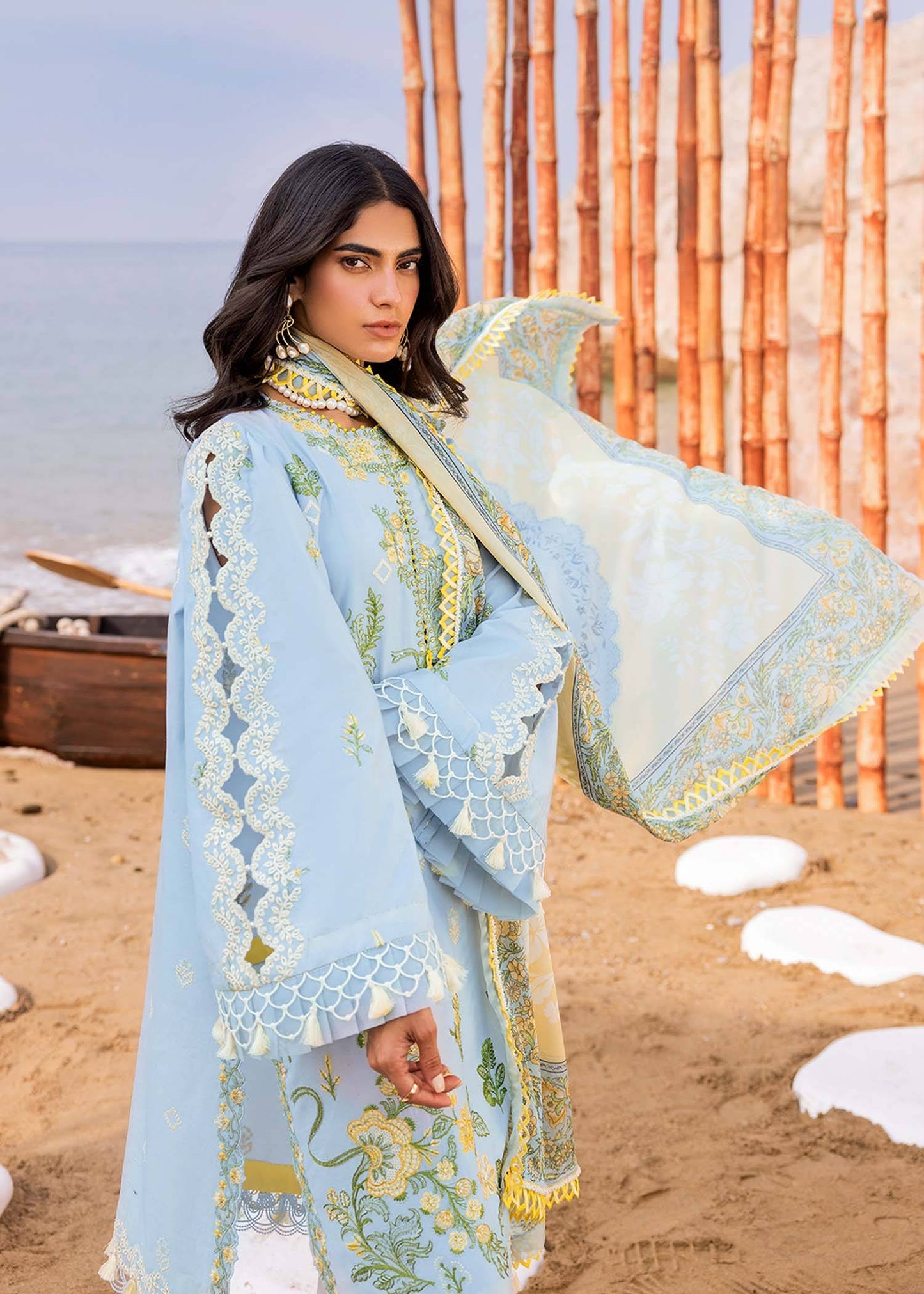 Sadaf Fawad Khan | Siraa Luxury Lawn 24| Amani (B) - Pakistani Designer Dress - by Sadaf Fawad Khan | Type: Luxury - 100% Original at Saira Sultan