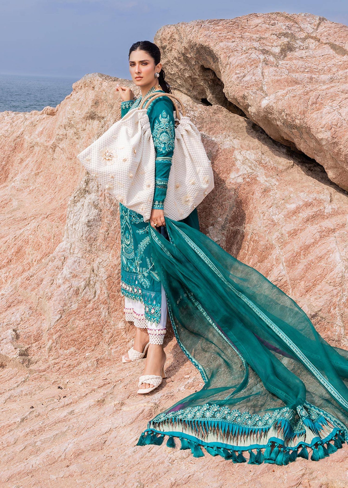 Sadaf Fawad Khan | Siraa Luxury Lawn 24| Elaheh (A) - Pakistani Designer Dress - by Sadaf Fawad Khan | Type: Luxury - 100% Original at Saira Sultan