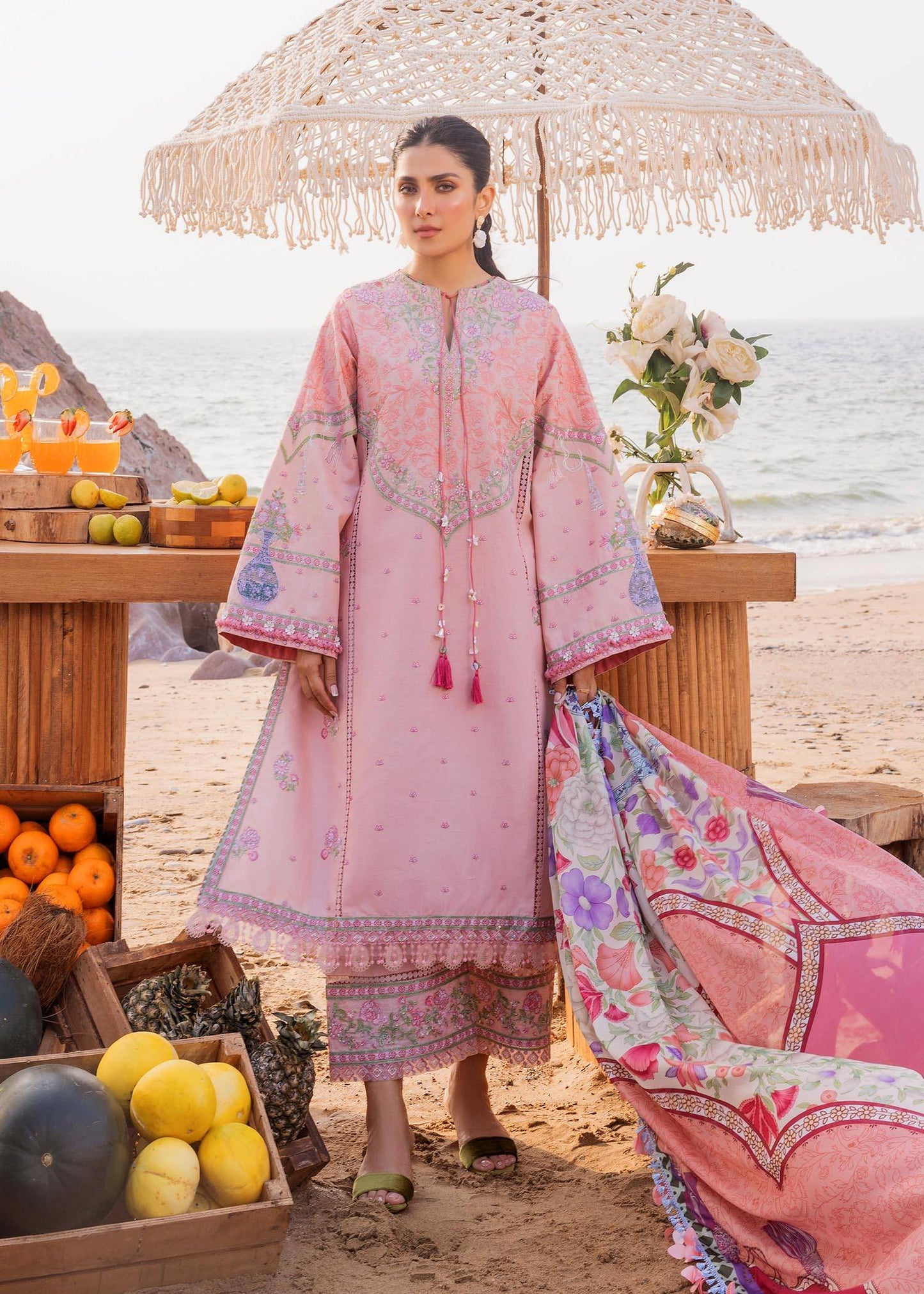 Sadaf Fawad Khan | Siraa Luxury Lawn 24| Eira (A) - Pakistani Designer Dress - by Sadaf Fawad Khan | Type: Luxury - 100% Original at Saira Sultan