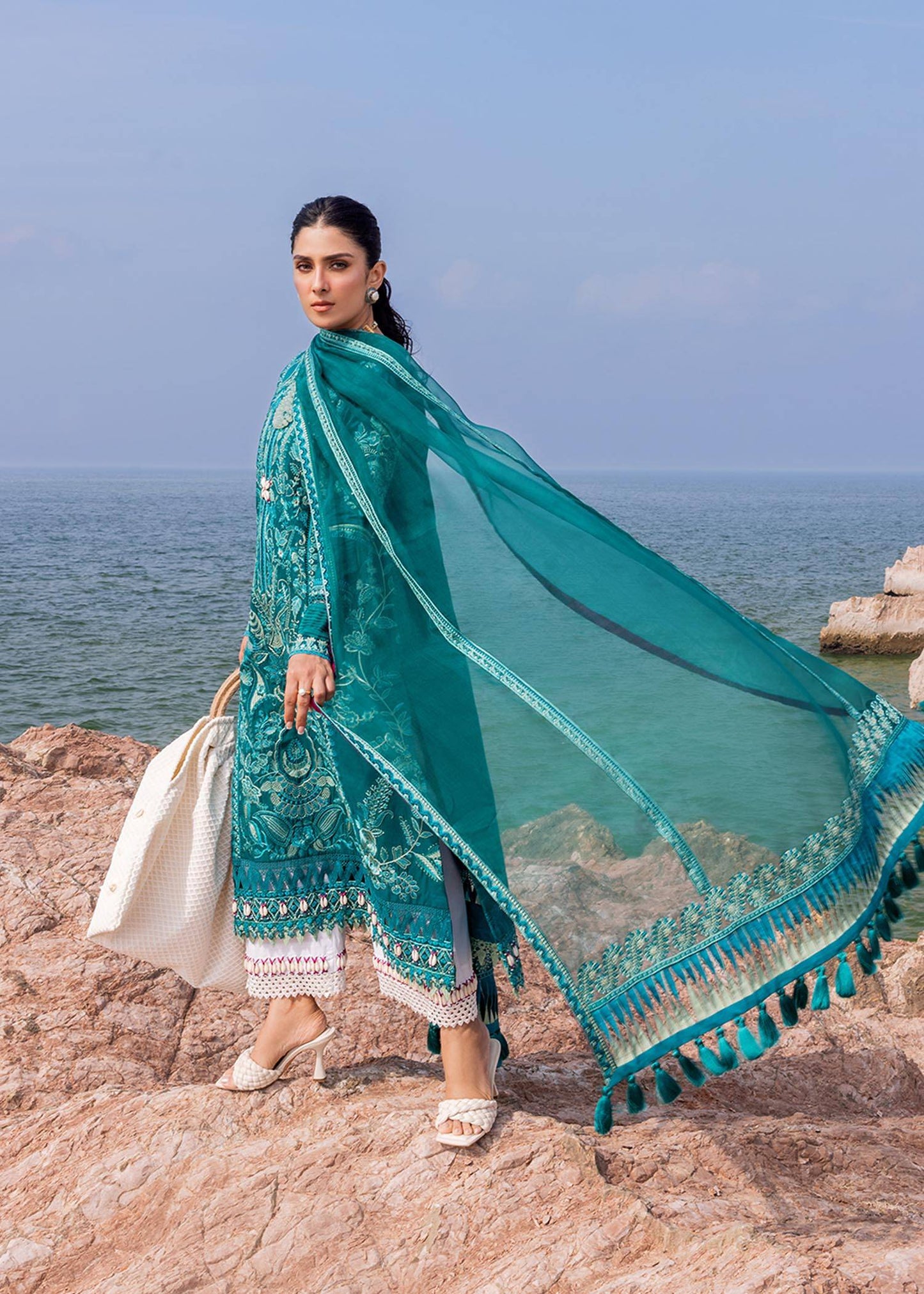 Sadaf Fawad Khan | Siraa Luxury Lawn 24| Elaheh (A) - Pakistani Designer Dress - by Sadaf Fawad Khan | Type: Luxury - 100% Original at Saira Sultan