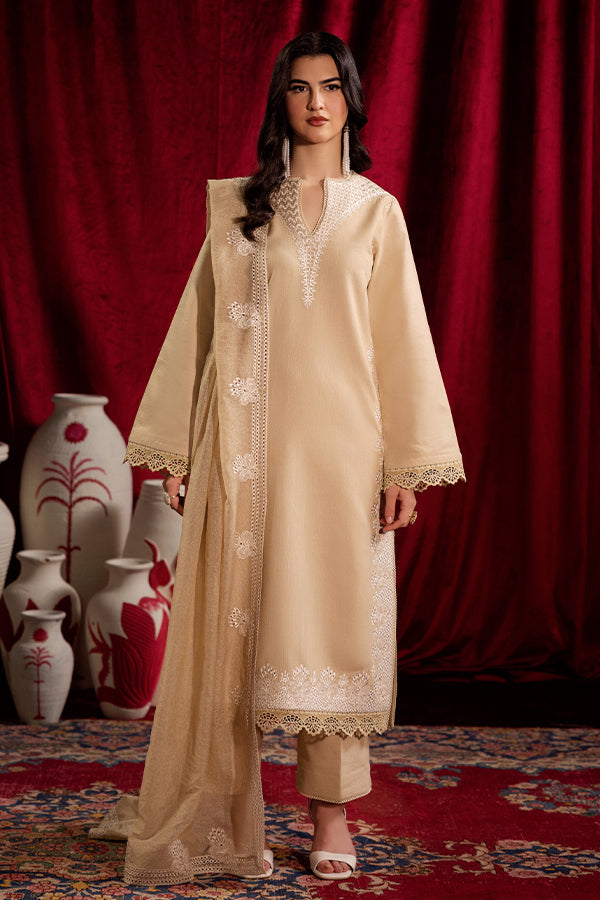 Saffron | Celestial Fall 24 | FROSTED BEIGE XS Beige Khaddar