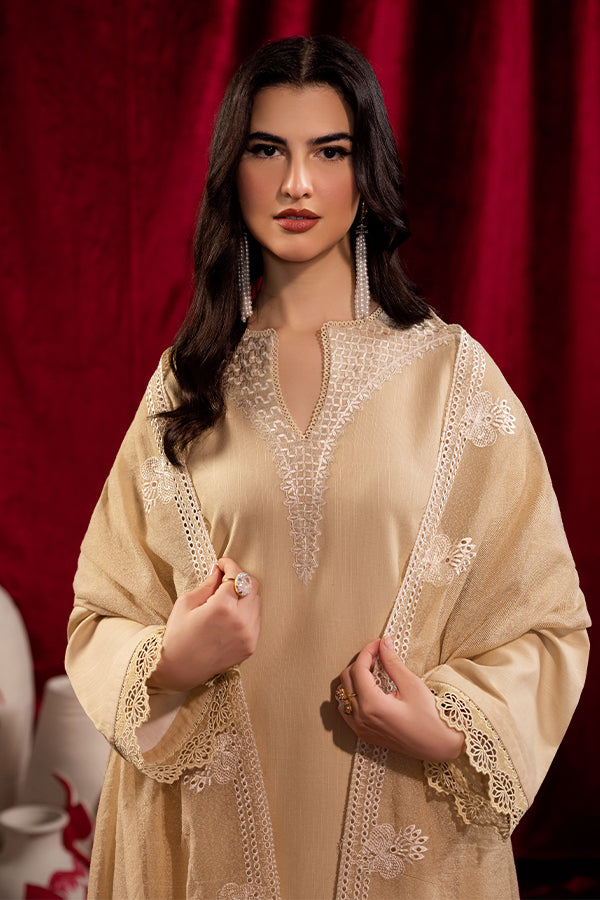 Saffron | Celestial Fall 24 | FROSTED BEIGE M Beige Khaddar