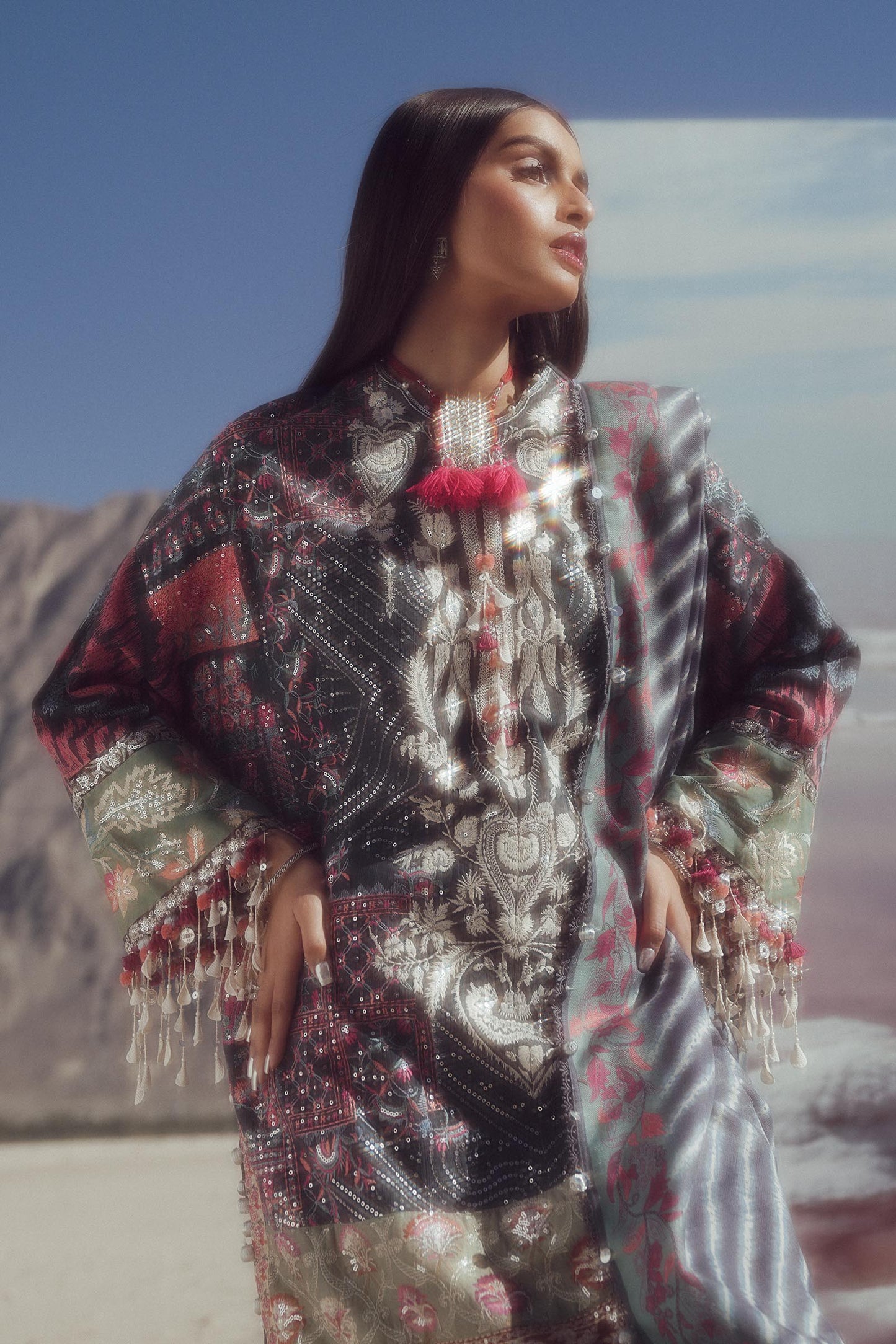 Sana Safinaz | Winter Shawl 24 | S241-007B-3CP - Pakistani Designer Dress - by Sana Safinaz | Type: - 100% Original at Saira Sultan