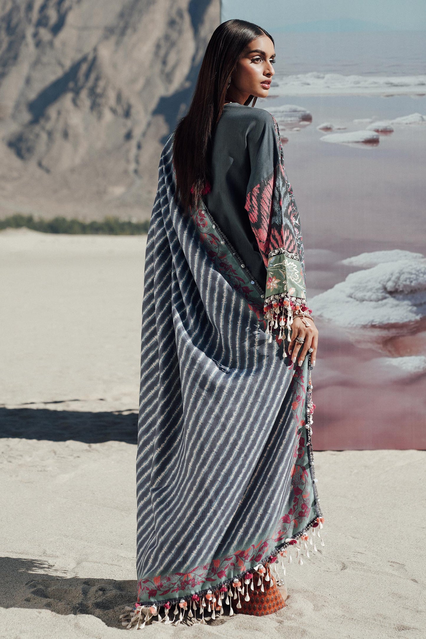 Sana Safinaz | Winter Shawl 24 | S241-007B-3CP - Pakistani Designer Dress - by Sana Safinaz | Type: - 100% Original at Saira Sultan