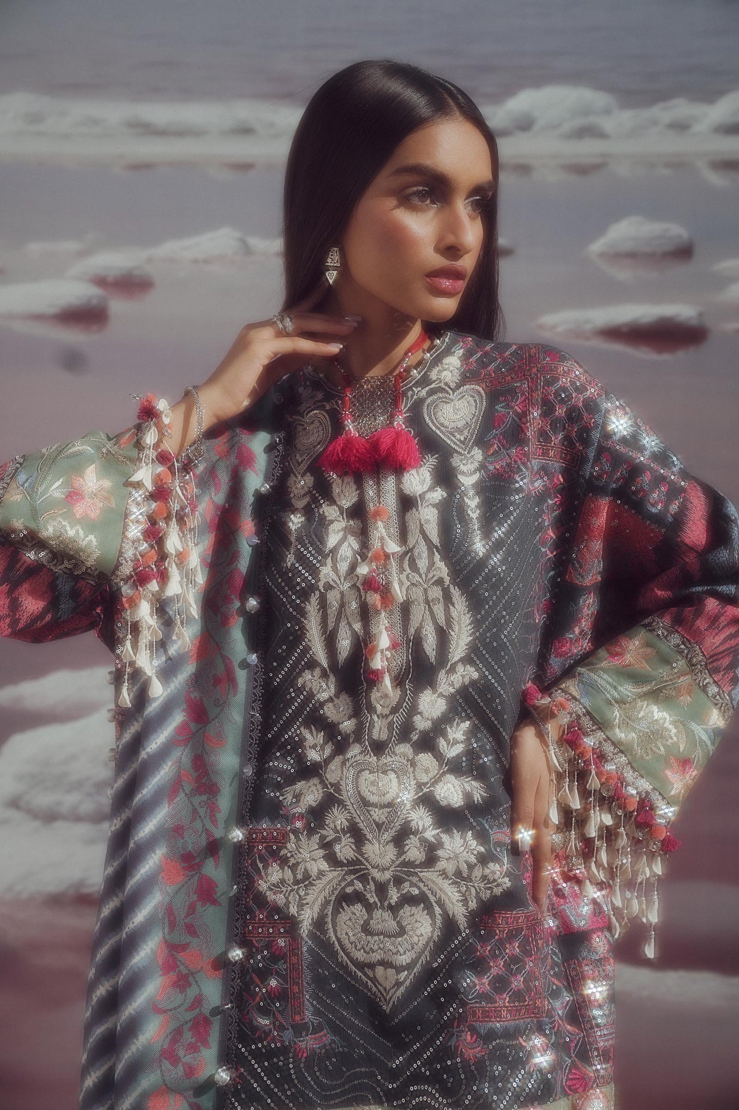 Sana Safinaz | Winter Shawl 24 | S241-007B-3CP - Pakistani Designer Dress - by Sana Safinaz | Type: - 100% Original at Saira Sultan