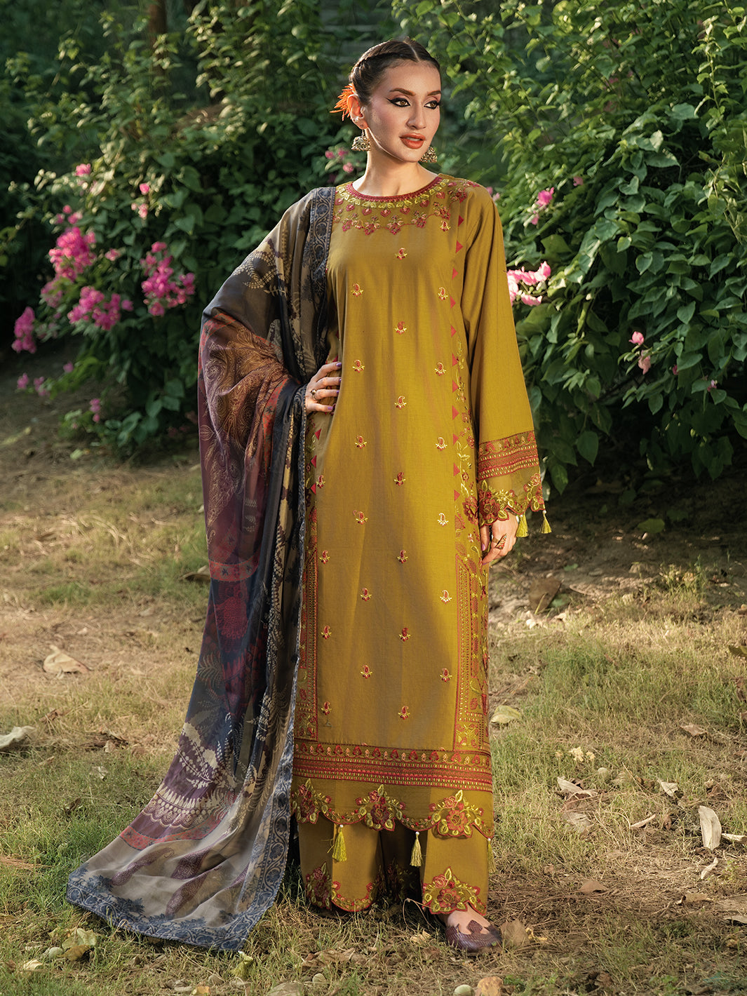 Hemstitch | The Garden Lawn | Sandalwood - Pakistani Designer Dress - by Hemstitch - Type : Ladies Clothes - 100% Original at Saira Sultan
