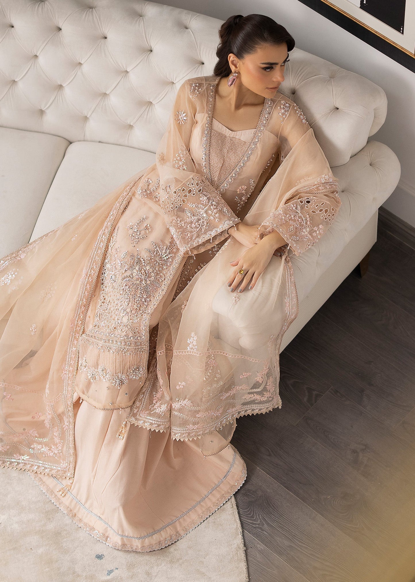 Sardinia | La More 24 | Peach Blossom - Pakistani Designer Dress - by Sardinia | Type: Ladies Clothes - 100% Original at Saira Sultan