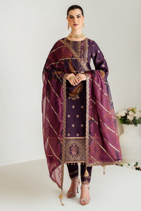 Alizeh | Luxury Raw Silk | AF-RS-05-SCARLET XS Plum Raw Silk