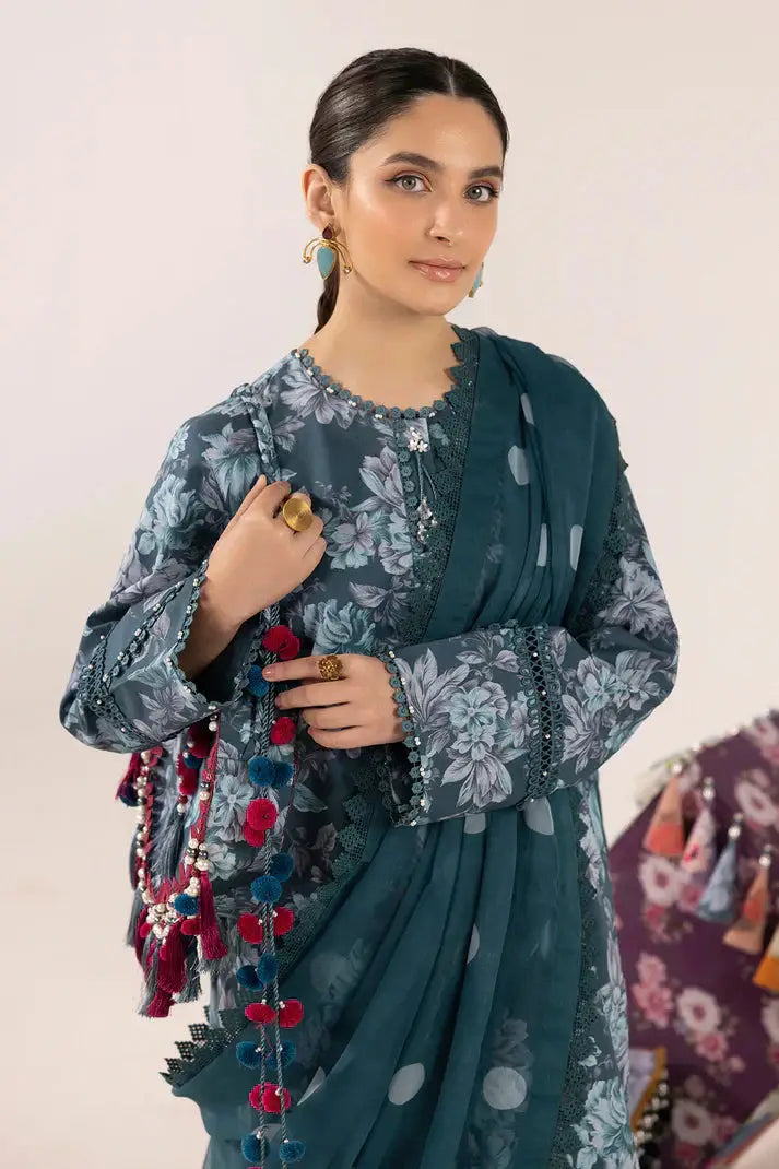 Alizeh | Sheen Lawn Prints 24 | Sea Mist - Pakistani Designer Dress - by Alizeh | Type: Luxury - 100% Original at Saira Sultan
