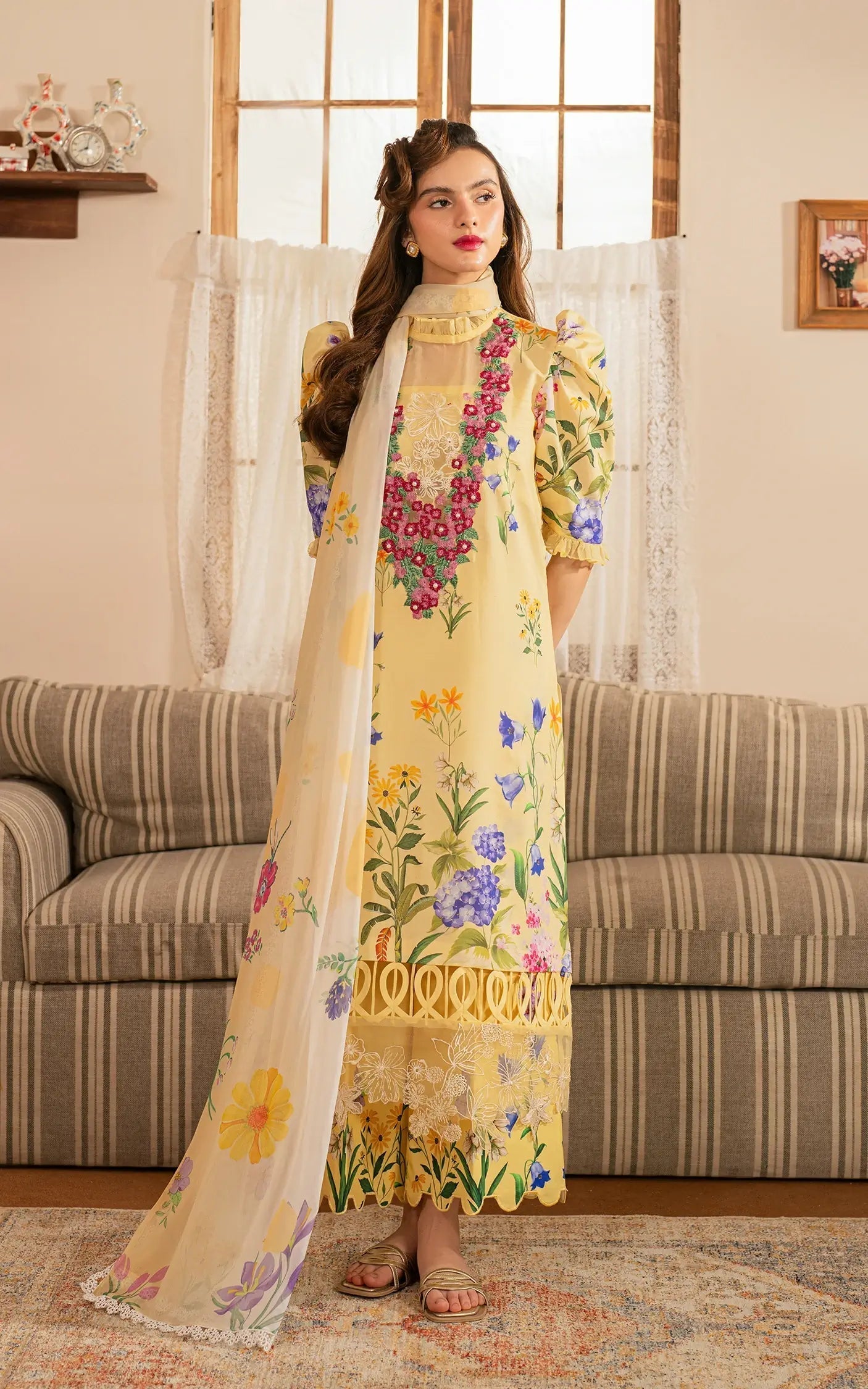 Asifa and Nabeel | Meraki Vintage 25 | Sehar (MVL25-03) L Yellow Lawn