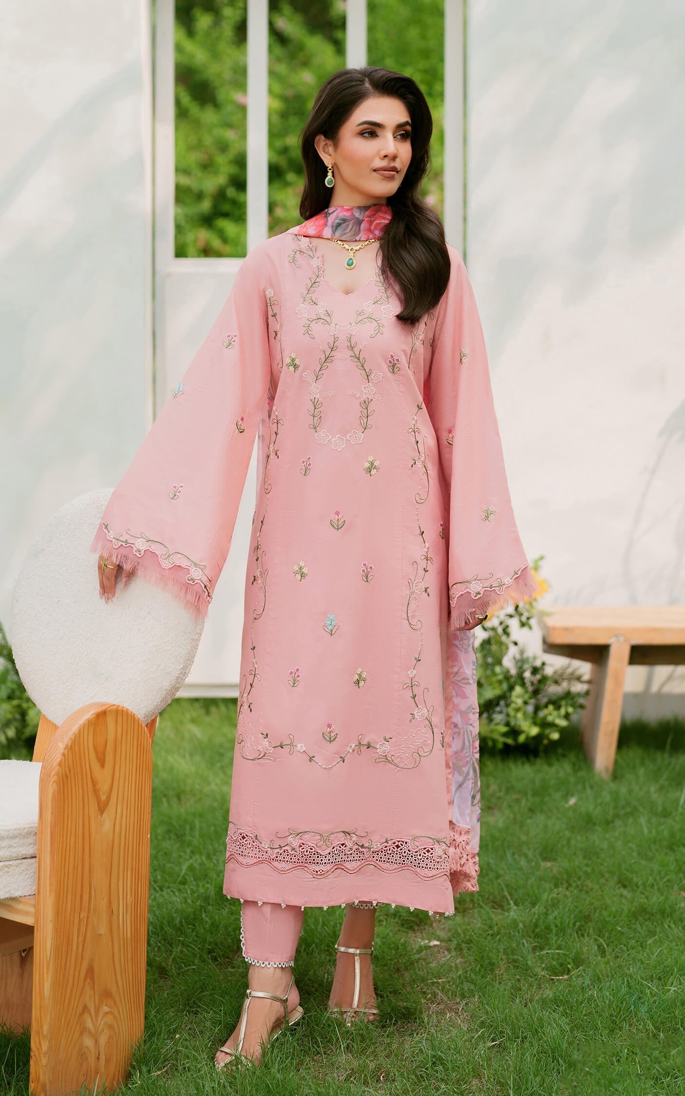 Asifa and Nabeel | Eden Cambric 25 | Serene Blush ECU25-01 - Pakistani Designer Dress - by Asifa and Nabeel - Type : Ladies Clothes - 100% Original at Saira Sultan