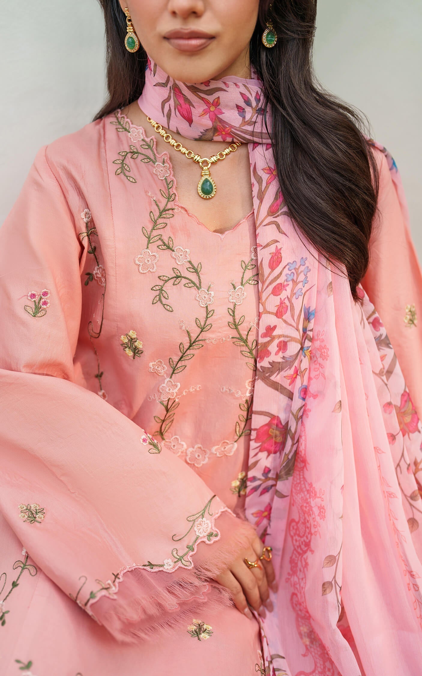 Asifa and Nabeel | Eden Cambric 25 | Serene Blush ECU25-01 - Pakistani Designer Dress - by Asifa and Nabeel - Type : Ladies Clothes - 100% Original at Saira Sultan