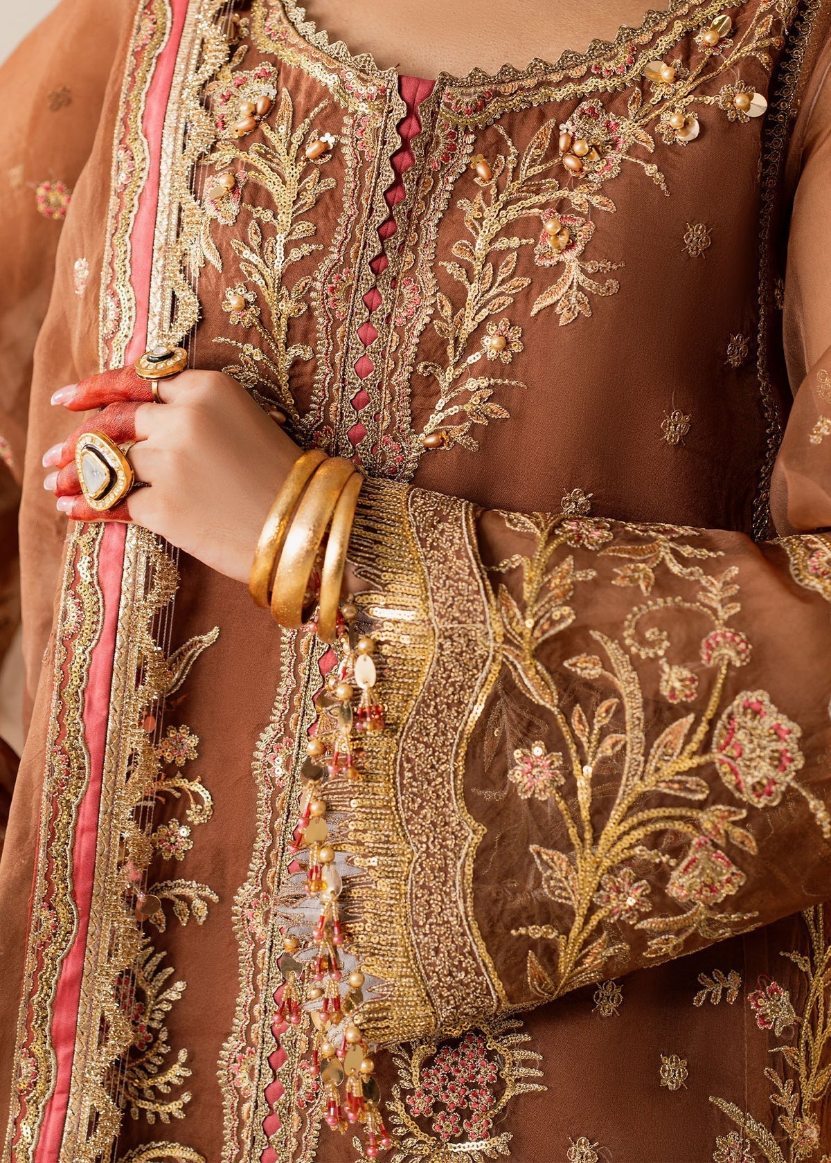 Shurooq | Zara Edit 24 | Naulakha M Brown Organza