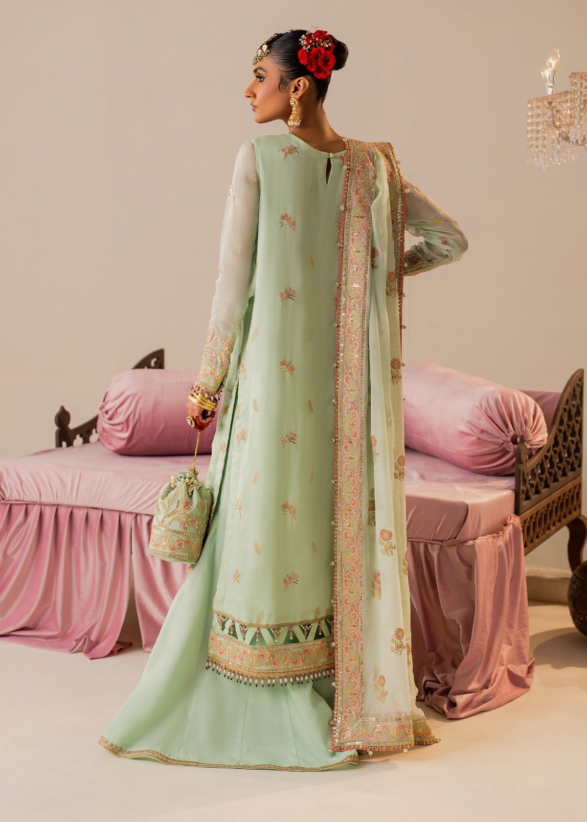 Shurooq | Zara Edit 24 | Daalia S Mint Gray Chiffon
