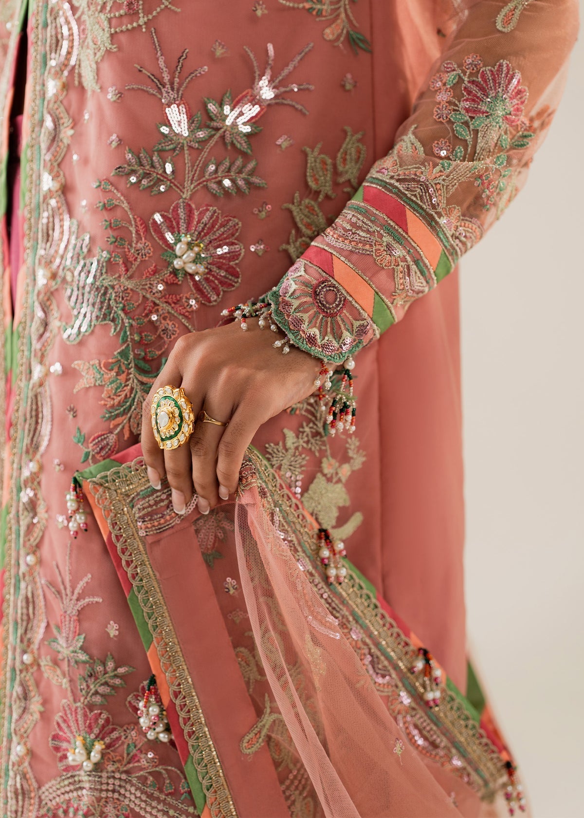 Shurooq | Zara Edit 24 | Amtul Custom Size Tea Pink Net