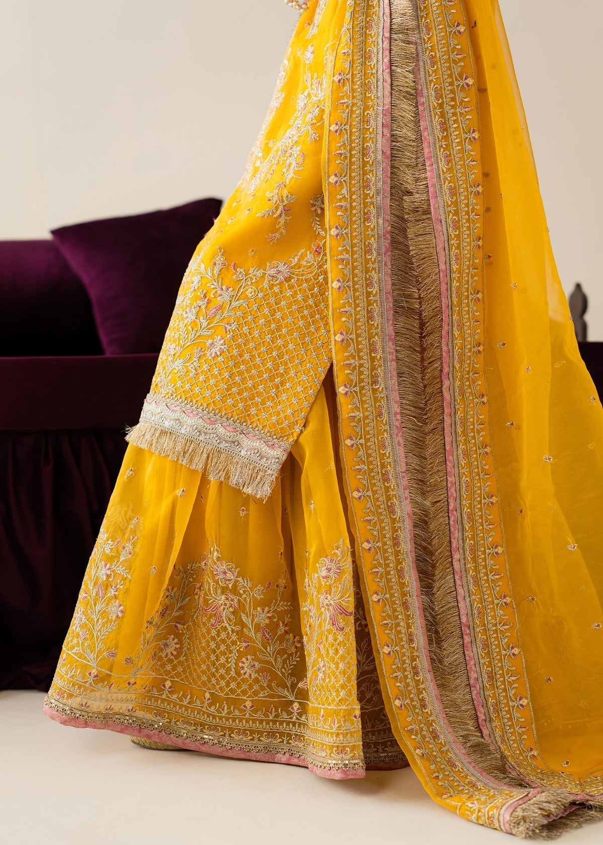 Shurooq | Zara Edit 24 | Sundul M Yellow Organza