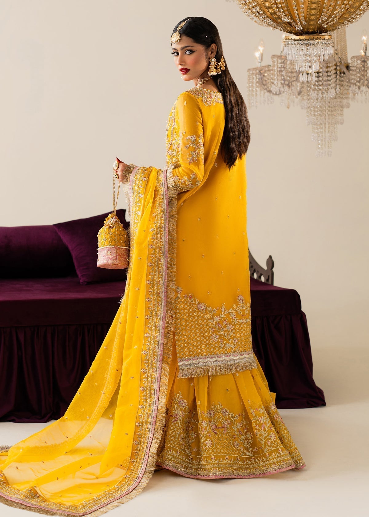Shurooq | Zara Edit 24 | Sundul S Yellow Organza